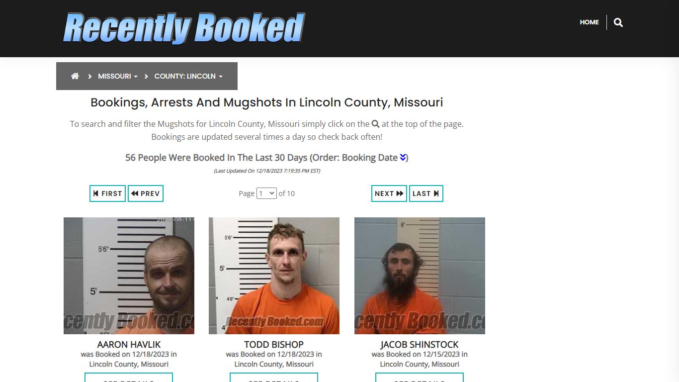 Recent bookings, Arrests, Mugshots in Lincoln County, Missouri