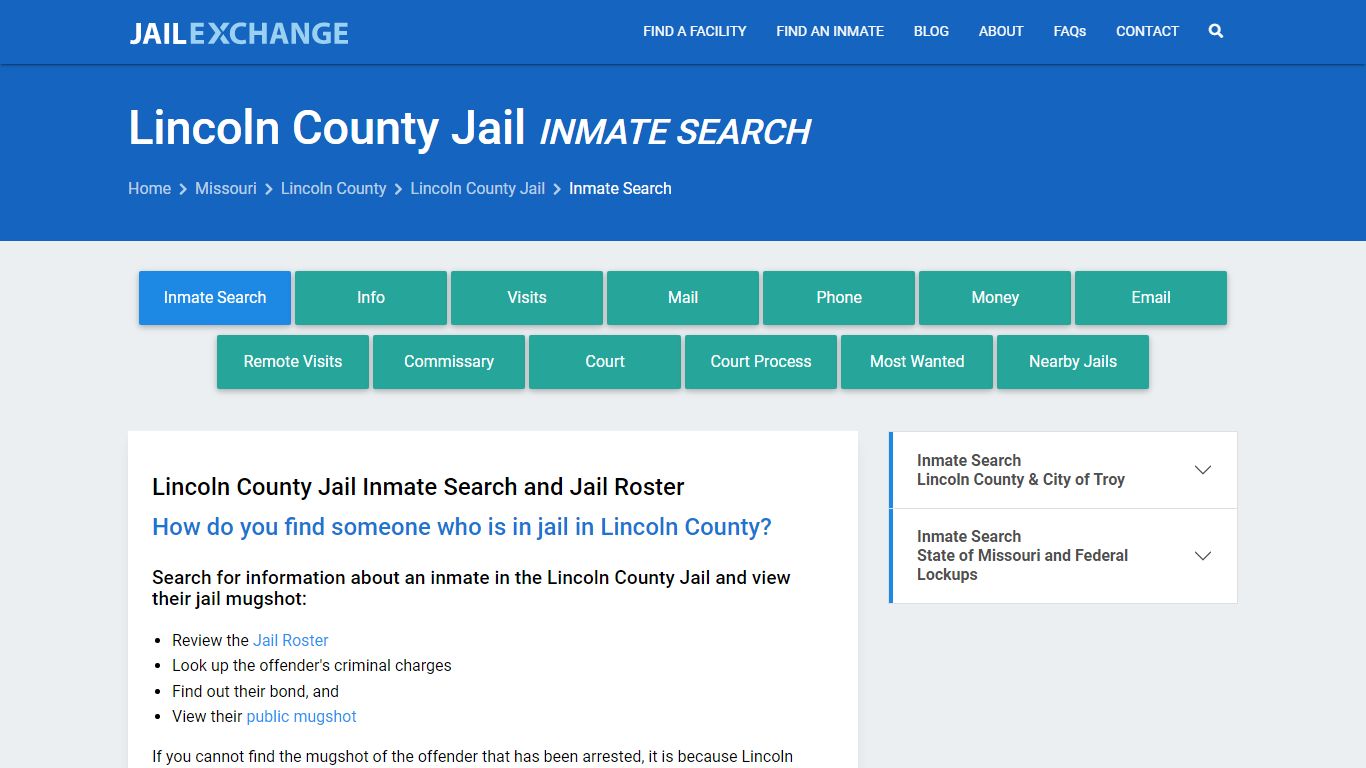 Inmate Search: Roster & Mugshots - Lincoln County Jail, MO